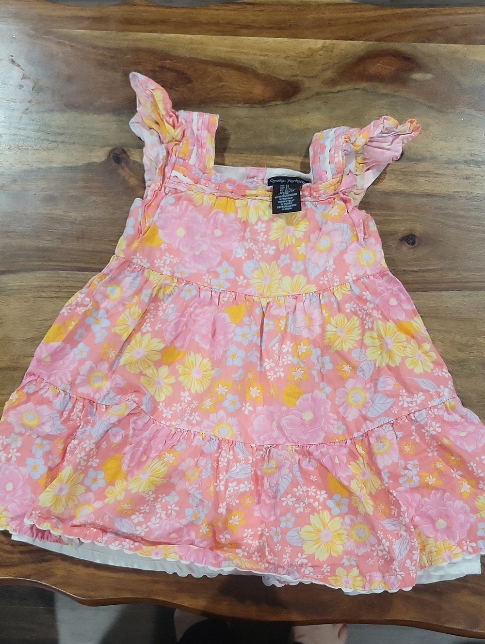 Cynthia Rowley Pink & Yellow Floral Tiered Tank Dress